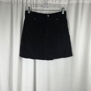 Wonder Nation Corduroy Black Mini Skirt Girls Size XL 14 16